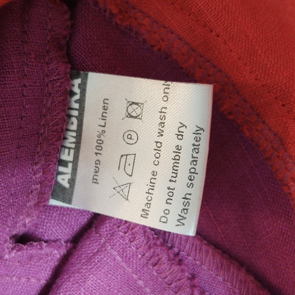 Alembika Women's Midi Color Block Tiered Linen Dress - Picture 6 of 6